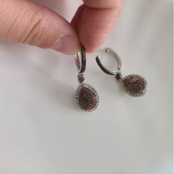 Incredible Vintage Reversible Sterling Silver Drop Dangle Crystal Earrings - Picture 9 of 9